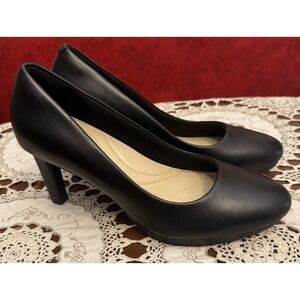 Clarks Womens Ambyr Joy Black Pumps Classic Suit Work Heels Walking Size 8.5